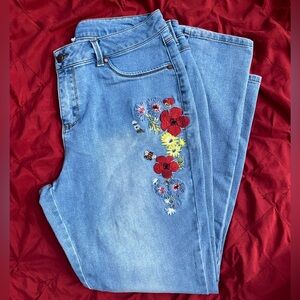 Workshop Republic Clothing Embroidered Stretch Jeans